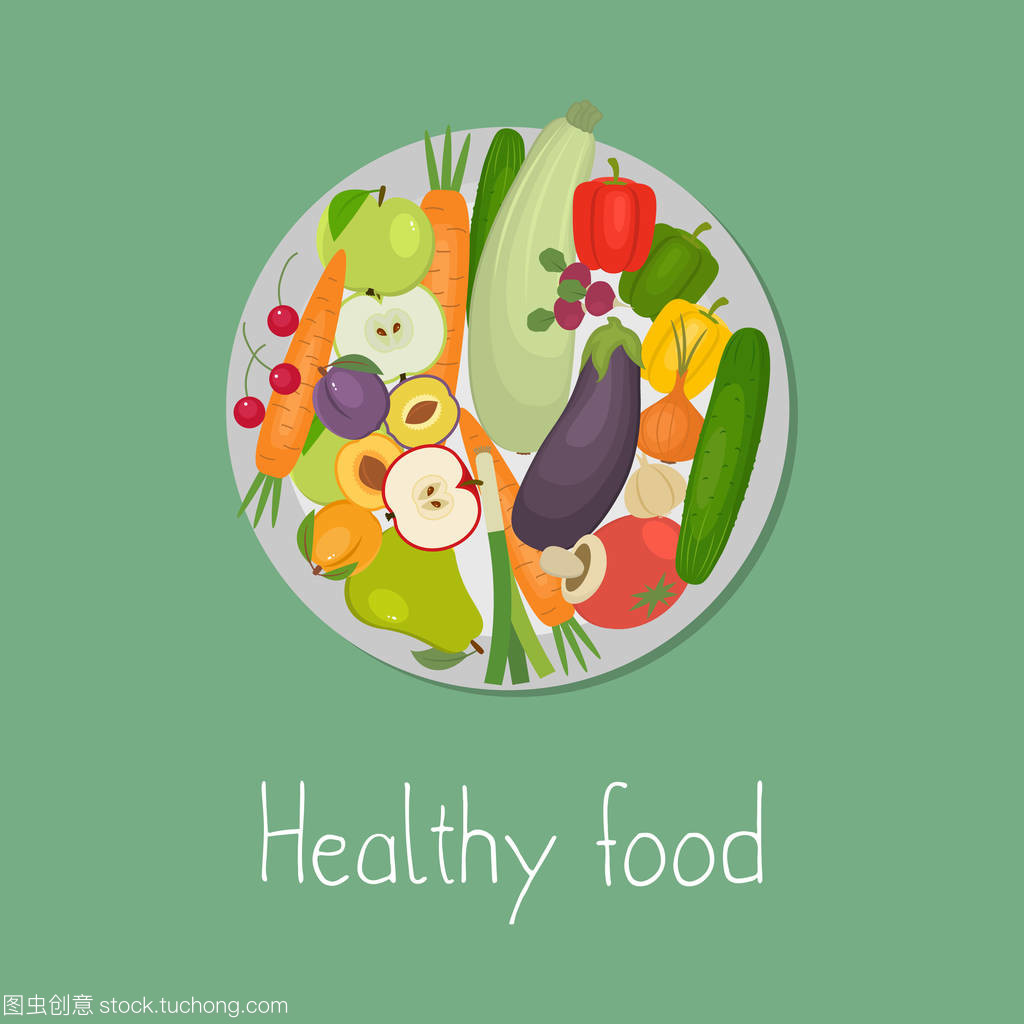 健康食品 一盘营养的视觉盛宴